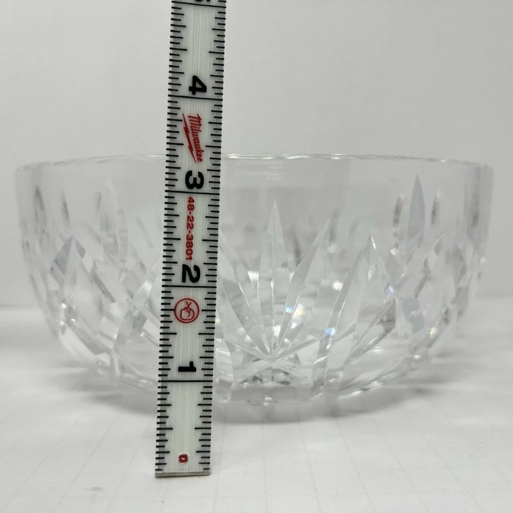 Crystal Impression Glass Fruit Bowl Clear Decorative Serving Dish Elegant Center